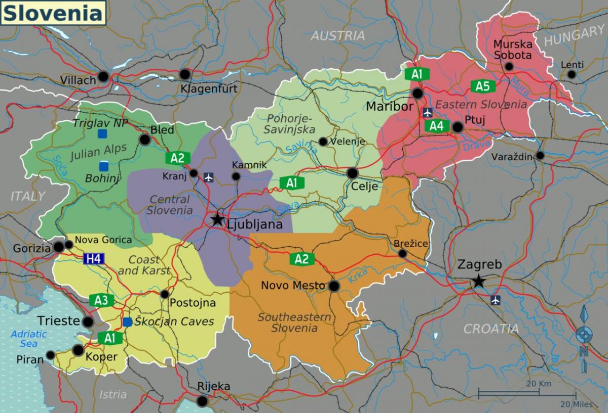 Slovenija zemlji mapu