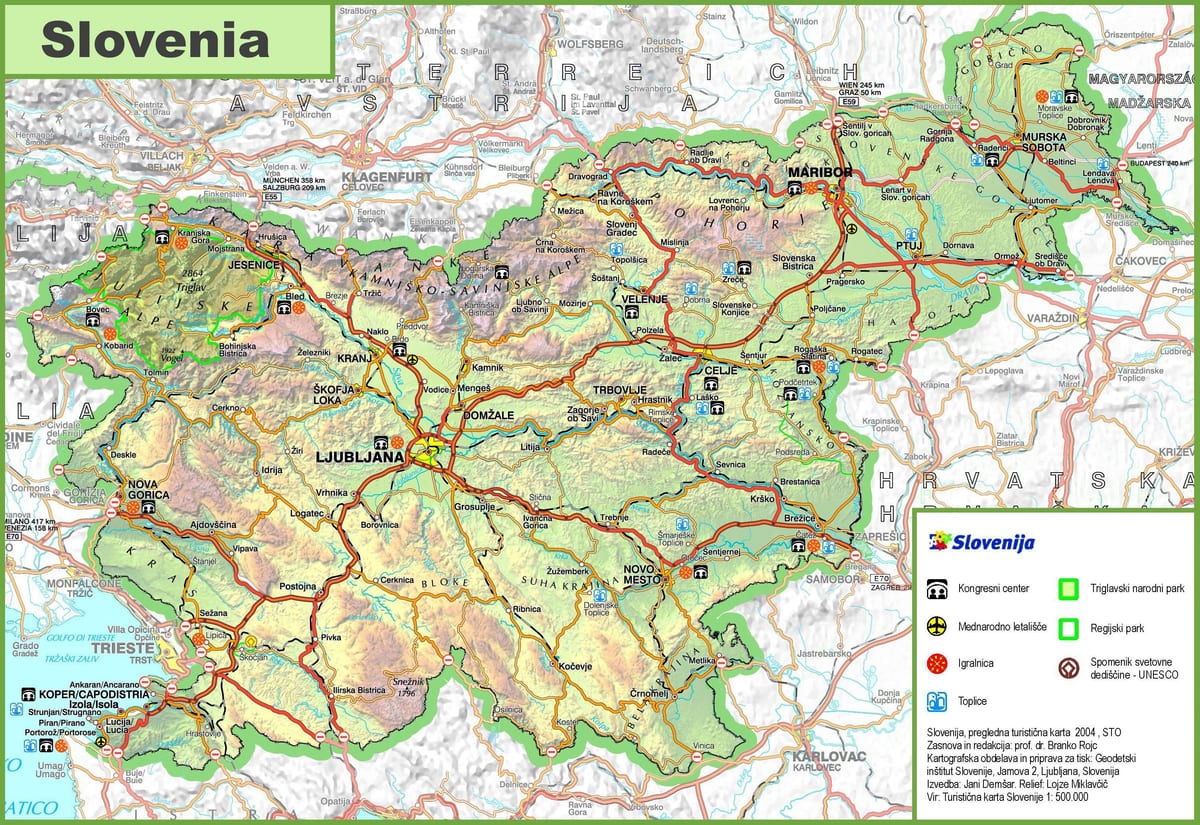 Mapa Slovenija put