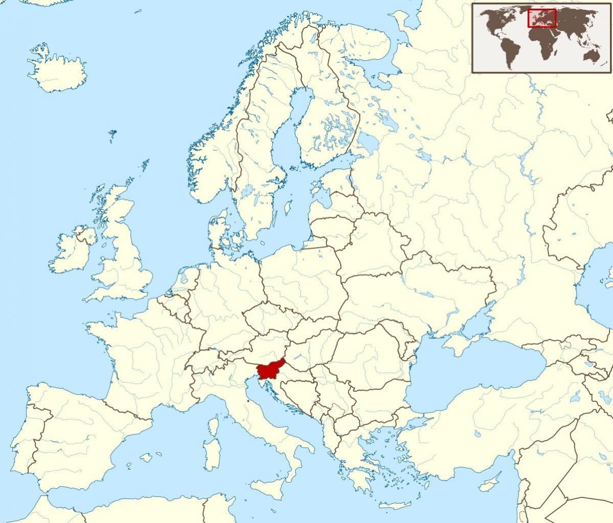 Slovenija lokaciju na svijetu mapu