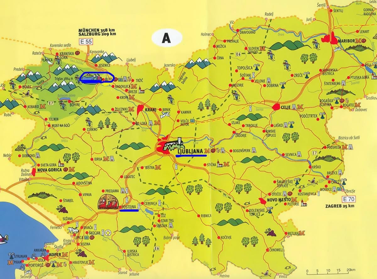 Mapa Slovenija razgledanje