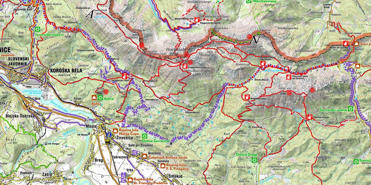 Mapa Slovenski alpa