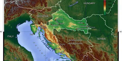 Mapa Slovenija topografske